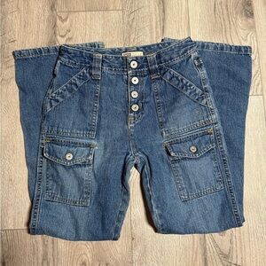 vintage y2k faded glory snap button cargo
jeans size girls 12